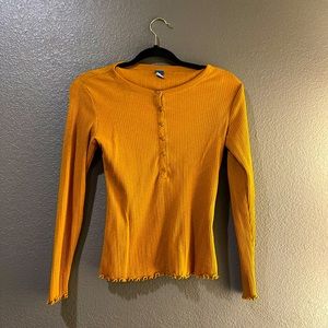 XS Old Navy Full Sleeves Mustard Color top